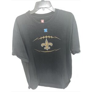 NFL Team Apparel New Orleans Saints Men's Large Black Gold Short Sleeve T-Shirt
